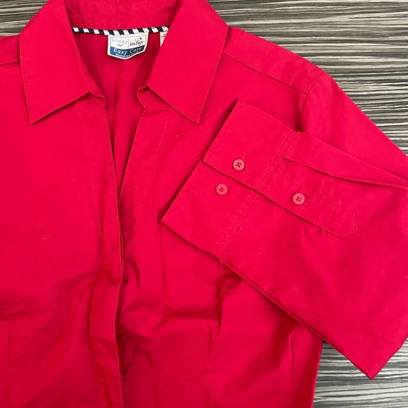 WOMEN'S RIDERS BY LEE TOP BLOUSE SHIRT Size S Stretch 3/4 SLEEVE Buttons - Picture 5 of 8